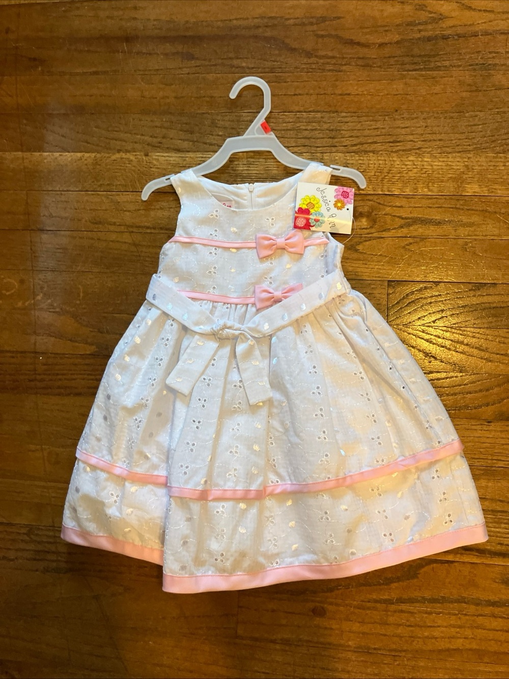 jessica ann dress white pink 2T NWT